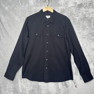 Tecovas Shirt Mens Large Black Twill Long Sleeve Western Button Front Cotton